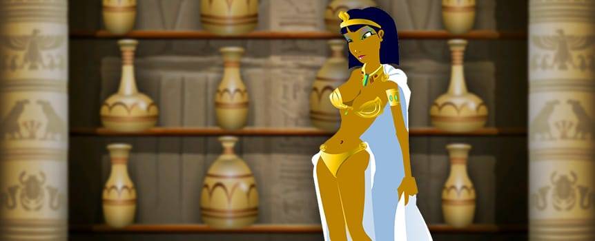 Travel back in time and acquaint yourself with the beautiful Queen of the Nile as you search for riches in this enchanting 5-reel slot. Hieroglyphs, magical scarabs, and mystical ancient artifacts will lead you toward the ultimate treasure as you spin. Gain entry to the palace of the Queen herself and peruse her personal collection of wine jugs to find what precious things she's hidden inside. Be on your guard as you spin through the vault, because a poisonous asp is always lurking , ready to attack unsuspecting victims. If you have what it takes to prosper in her world, your valor will be rewarded.