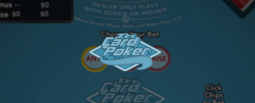 Juega Tri-Card Poker y obtén tres veces más diversión en un fabuloso juego. En el círculo de apuestas Pair Plus, realiza tu apuesta si crees que las tres cartas de tu mano harán un par. En el círculo de apuesta inicial, realiza tu apuesta y gana obteniendo una mejor mano de tres cartas que el crupier. Los jugadores pueden apostar en cualquiera de estas opciones, o en ambas a la vez.