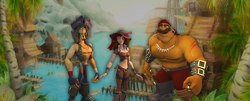 ¡Arrr, camarada! ¿Tienes lo que se necesita para ser un pirata? Leva anclas y navega hacia lo desconocido en busca de tesoros perdidos y aventuras épicas. En este tragamonedas de 5carretes inspirado en la vida de los piratas, deberás izar las velas y combatir a tus enemigos para hacerte con el botín. Todo lo que necesitas está en el barco: pistolas, cañones, sables, sextantes y una botella de ron. Conoce a tu alegre tripulación: el Capitán Roger, su leal Primer oficial, la encantadora Dama de rojo y la misteriosa princesa pirata, que se oculta en las entrañas del barco encantado. Si la princesa se te aparece tres veces, te concederá una ronda de viento en popa y giros gratuitos. Mantente alerta ante las naves enemigas y, cuando estén a la vista, dispara todos los cañones para hundirlos mil leguas hasta el fondo del mar.